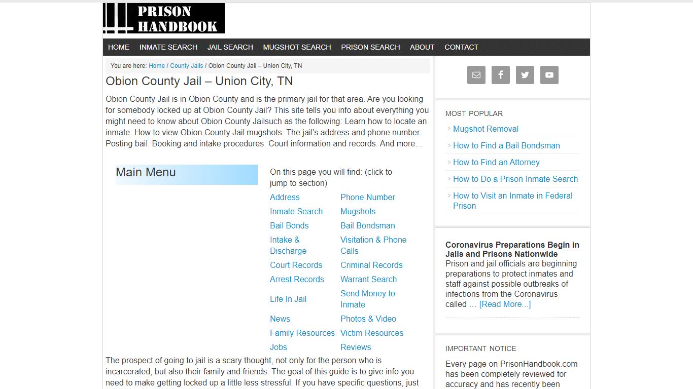 Obion County Jail – Union City, TN